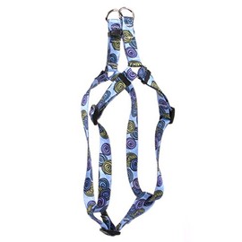 Yellow Dog Design Spirals Blue Step-in Dog Harness-Large-1" Wide and fits Chest Circumference of 25 to 40"
