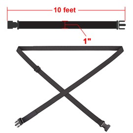 MAGARROW 78" x 1" Strap Buckle Packing Straps Adjustable 1-Inch Belt (Black 10 feet Long (4-PCS))