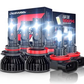 CHUSYYRAY For Subaru Outback Wagon 4-Door 2015-2019 6x LED Headlight & Fog Light Bulbs Kit