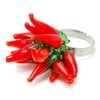JOE COOL Ring Hot Red Chilli Cluster Made With Glass