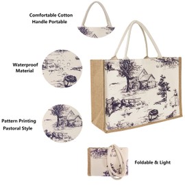 Hibala Woven Large Beach Bag Straw Bag Beach Tote Handmade Weaving Shoulder Bag Tassel Bag Handbag (Pastoral Style)