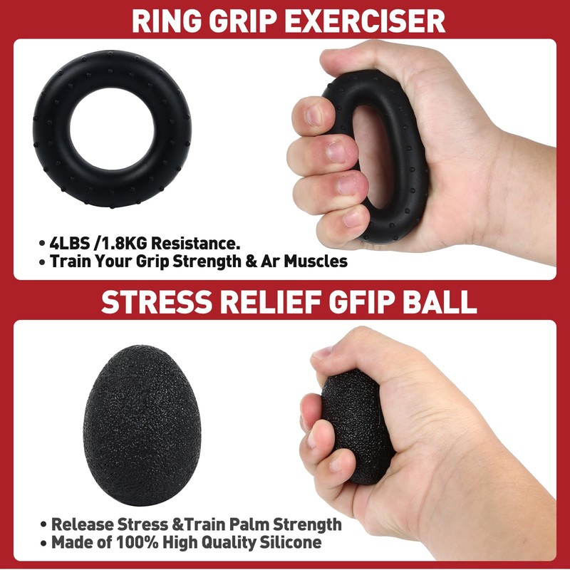 GOORFAC Hand Trainer Finger Trainer (6 Pieces) Grip Strength Training