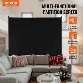 Single Panel 6FT Freestanding Indoor Partition Privacy Screen Room Divider for Room Separationcolor: Black Color