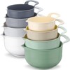 Potchen 8 Pack Plastic Mixing Bowls Set with Handles Plastic