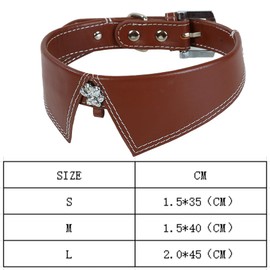 Umimiss Brown Leather Dog Collar - Dog Collar, Leather Dog Collar for Small Medium Large Dog Adjustable Soft Leather Padded Puppy Collar, Rolled Leather Pet Collar Pu Imitation Leather Dog Leash