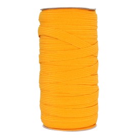 Mandala Crafts Colored Polyester Rubber Braided Flat Elastic Stretch Band Cord Spool Roll for Sewing Clothes Waistbands (3/8 Inch 10mm 50 Yards, Gold)
