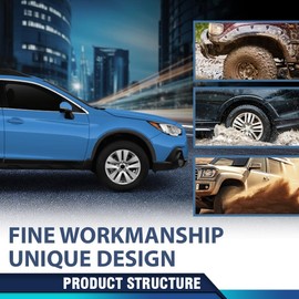 PIT66 Wheel Arch Molding Fender Flare Kit Compatible with Subaru Outback 2015-2019 E201SAL000, 037815, 037815LR, 037815RR Black ABS