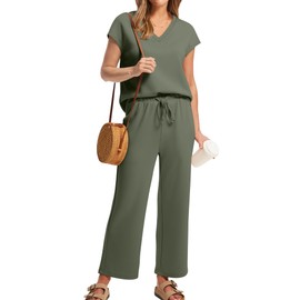 Lounge Sets for Women 2 Piece Summer Outfits Business Casual Loungewear Cap Sleeve Pjs Outfits Wide Leg Pants Matching Sets Women Clothing S