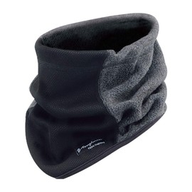 Otafuku Gloves JW-124 Neck Warmer for Winter [Heat Generating, Windproof, Thermal, Men’s] Black x Gray, One Size Fits Most