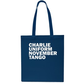 Charlie Uniform November Tango Tote Shopping Gym Beach Bag 42cm x38cm, 10 litrest-Small-Navy