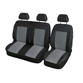 Settiva Black & Grey Front Bus Seat Covers 1+2 with 2 Passenger Seats