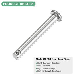 M METERXITY 20-Pack Single Hole Clevis Pins, M5 x 40mm 304 Stainless Steel Flat Head Clevis Pins for Mechanical Linkage/Fixed Parts/Ship Rigging, Link Hinge Pin Reusable