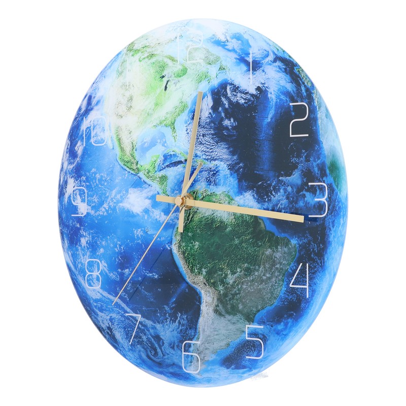 Earth Wall Clock Acrylic Silent Movement Accurate Cutting Stable Non