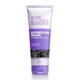 SoftSheen -Carson DarkLovely - Crema desenredante, 6.8 onzas lquidas, para estilos protectores, con aceite de menta y aguacate para trenzas, tejidos, 