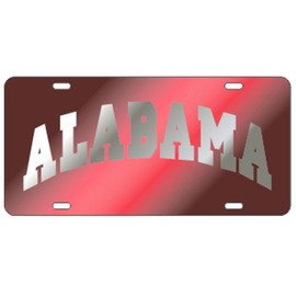 Alabama Crimson Tide Arched Alabama Laser Cut License Plate