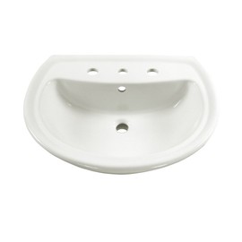 American Standard 0236008.020 Cadet Pedestal Lavatory Top with 3 Faucet Holes (8 Centers), White