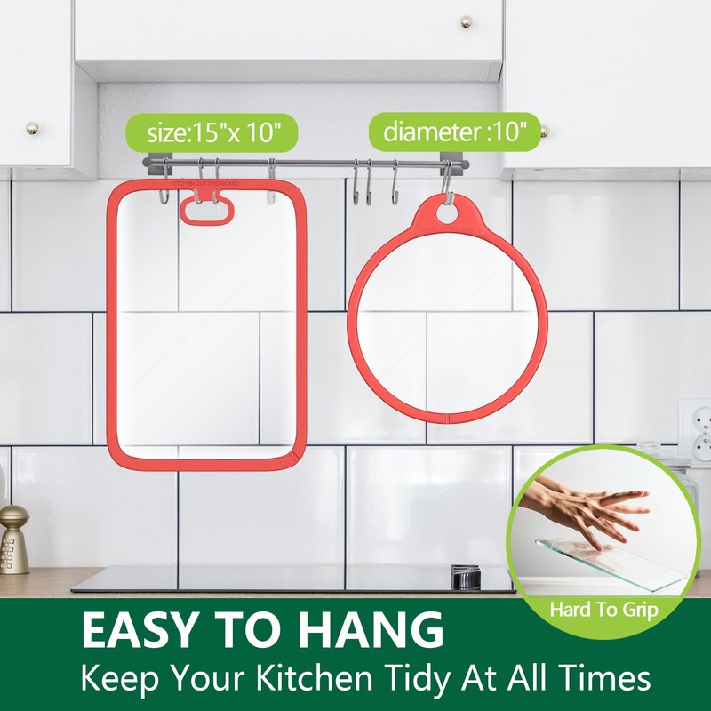 Tempered Glass Cutting Board for Kitchen Counter – Dishwasher Safe,