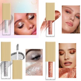 Housn Liquid Glitter Eye Shadow, Long-Lasting Waterproof High Pigment Liquid Glitter Eye Shadow, Starry Sequins Mermaid Eye Shadow, Sparkling Shimmer Metal Eyes Makeup (#05)