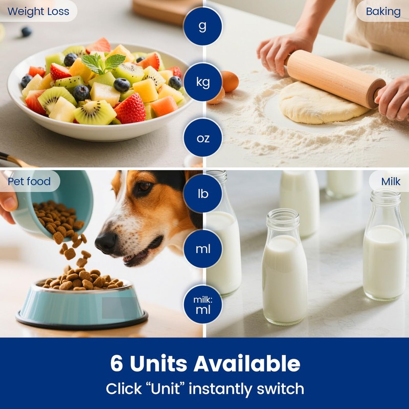 Digital Kitchen Scale Electronic Tare Function 1g/0.1oz Easy Clean