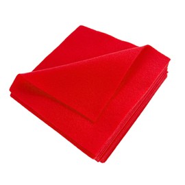 Soft Felt Fabric, Flexible Craft Felt for Sewing, 1.4mm Thick 6"x6" Felt Sheets for Craft Diy Projects (Bright red)