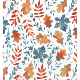 Fall Decor Throw Blanket: Contemporary Autumn Leaf Print on Soft White Velvet Fleece for Living Room Couch Chair Bed or Dorm