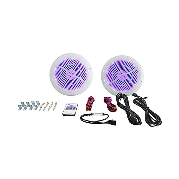Rockville Rmc65lw 6.5" 600W 2-Way White Marine Speakers with Multi