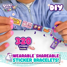 Sky Castle Sticki Rolls Sticki Station, Wearable Shareable Stickers, Ultimate DIY Sticker Jewellery Kit, Bracelets and Necklaces