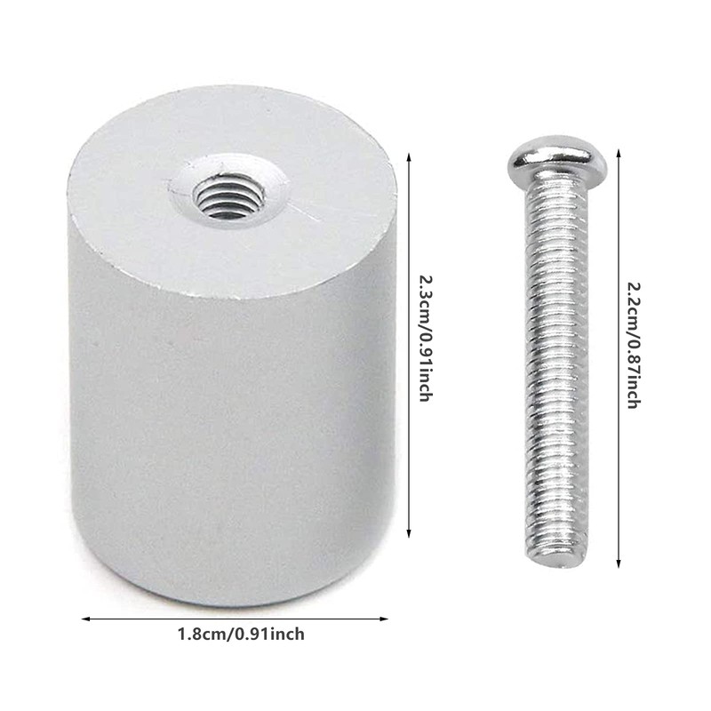 Half Forest Furniture Knobs Matt Silver 10 Cylindrical Drawer Knobs