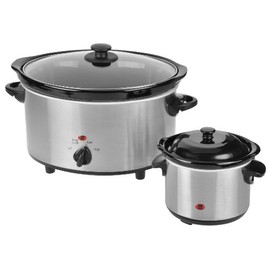 Kalorik 4.75-Quart Stainless Steel Slow Cooker with 0.75-Quart Stainless Steel Dipper