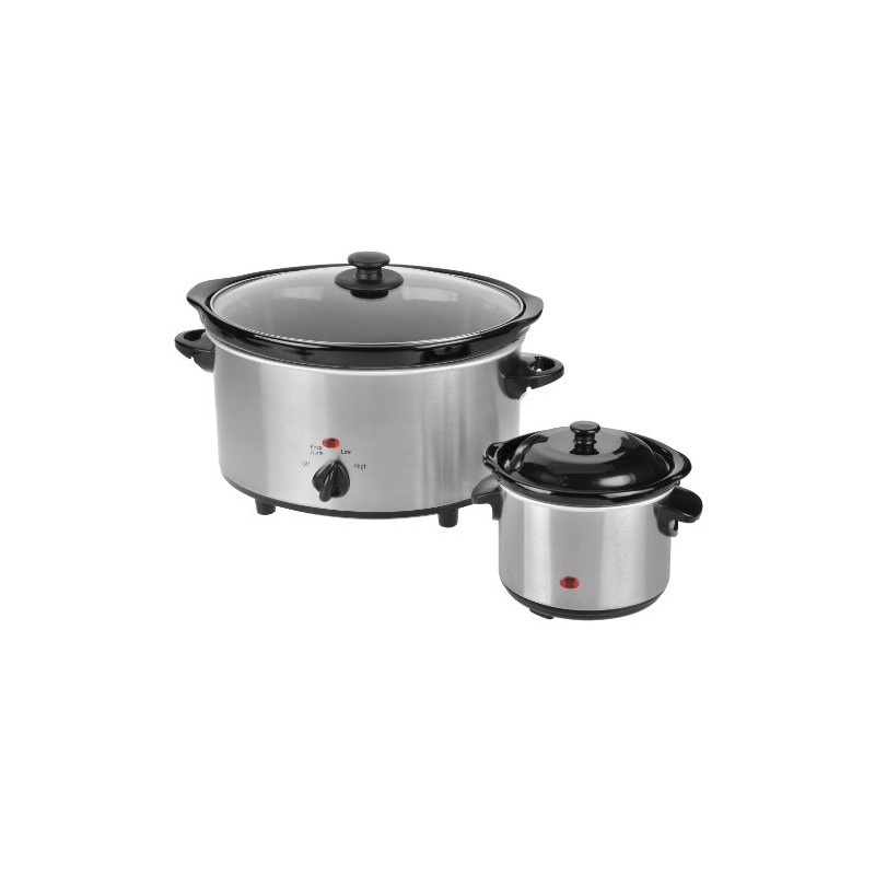 Kalorik 4.75-Quart Stainless Steel Slow Cooker with 0.75-Quart Stainless Steel