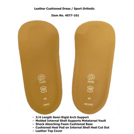 Cushioned Dress Sport Orthotic Semi-Rigid Arch Support Shoe Insert