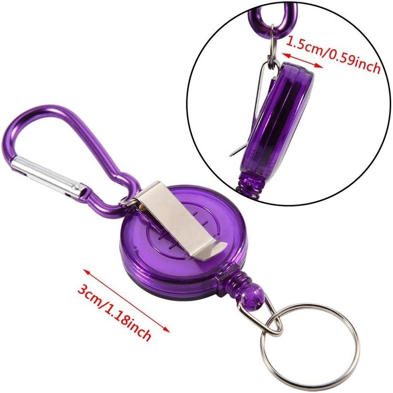 llavero retractil, Carrete de cadena para llavero, resistente, retráctil, de