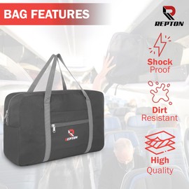 Repton Cabin Bag 45x32x16 | Airlines Underseat Travel Bag Holdall Bag | Carry on Hand Luggage Weekend Bag for Men & Women (Grey)