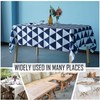 WedDecor 60 x 84 Inch Geometric Triangles Tablecloth Rectangle, Waterproof