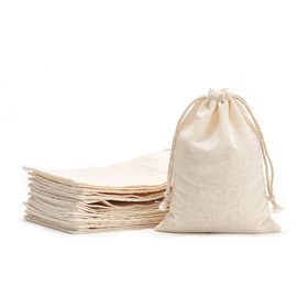 Tendwarm 50 Pieces 8x10 Inches Cotton Drawstring Bags Reusable Muslin Sachet Bag for Party Wedding Storage Home Supplies