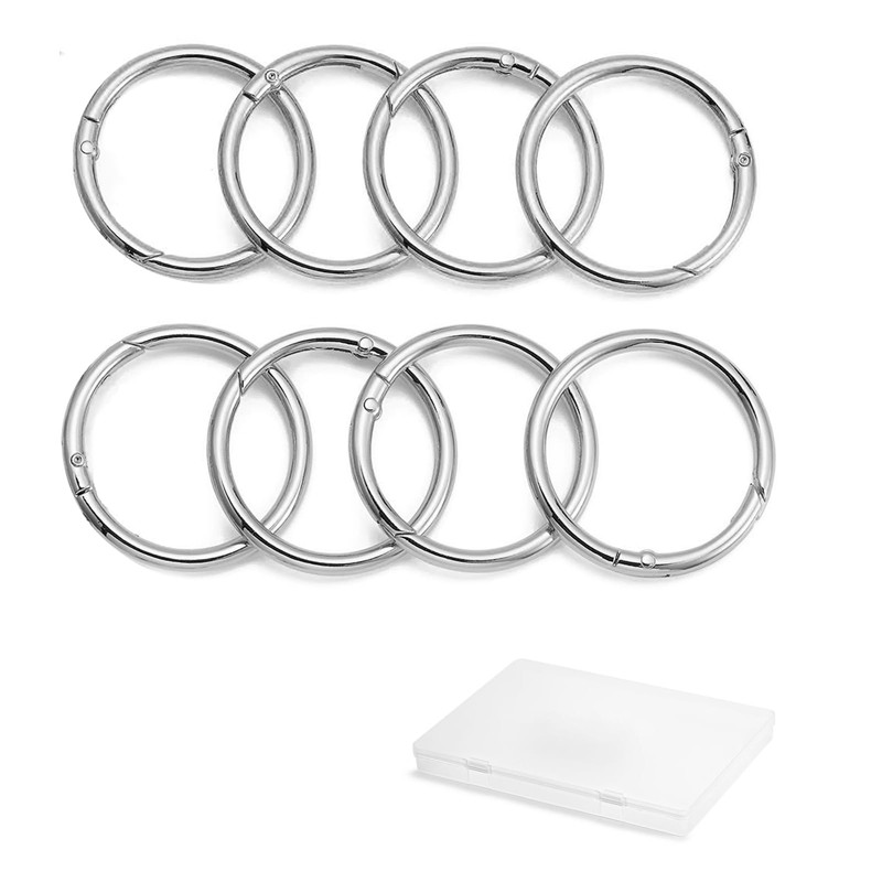 DEVPSISR 8pcs Trigger Spring O Rings Round,Metal Keychain Ring Round