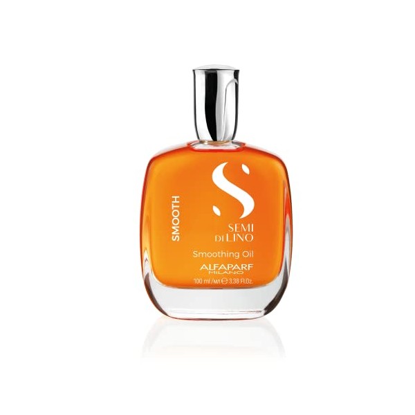 Alfaparf Milano Semi Di Lino Smooth Smoothing Oil for Frizzy and Rebel Hair - Brightens, Protects from Heat and Humidity - For Long-Lasting Frizz-Free Straight Hair, 3.38 fl. oz.