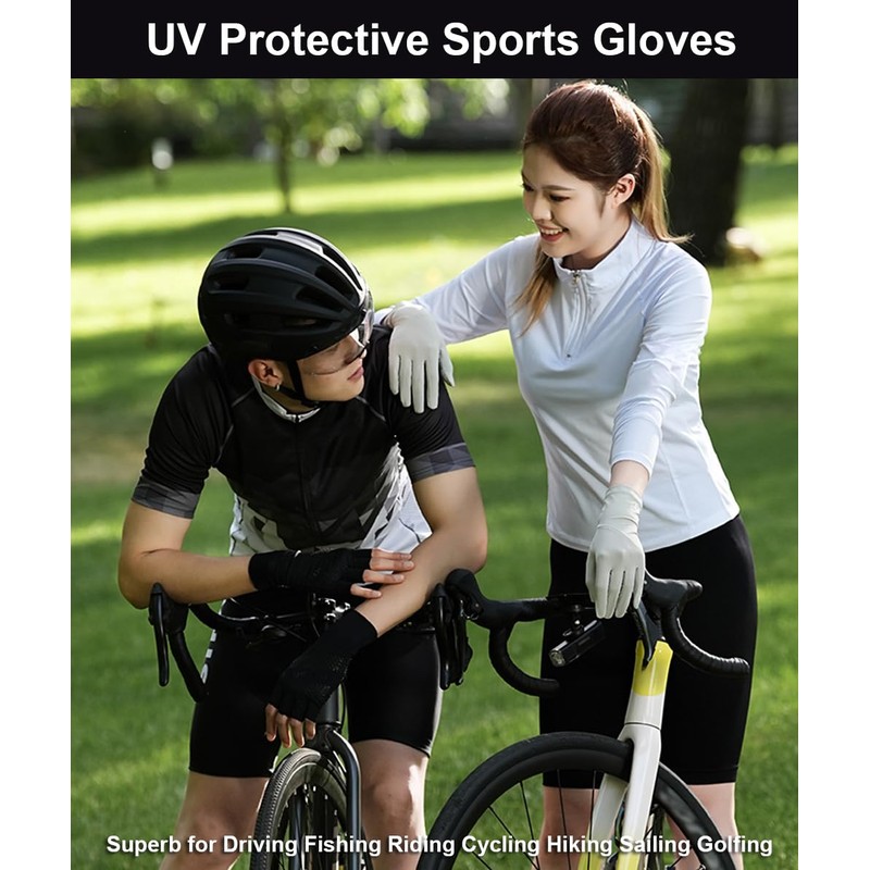SUJAYU Ultra Thin Full Finger UV Protection Gloves Driving Gloves