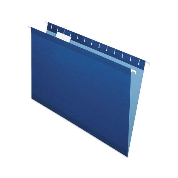 Reinforced Hanging Folders, 1/5 Tab, Legal, Navy, 25/Box