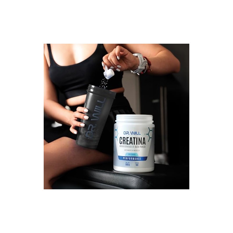 Dr Will Creatina Monohidratada alta pureza, Suplemento Alimenticio sin Sabor,