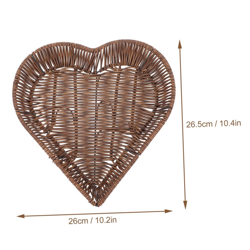 Mikinona 1Pc Natural Woven Rattan Fruit Basket Creative Tabletop Snack