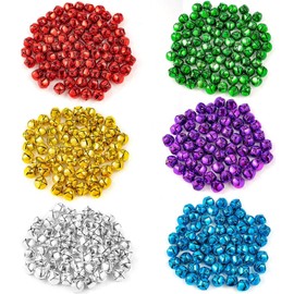 YGAOHF 400 Pieces Small Jingle Bells for Crafts - 1/2 Inch 6 Colors Christmas Jingle Bells, Metal Craft Bells for Wreath Holiday Home and Christmas Decoration