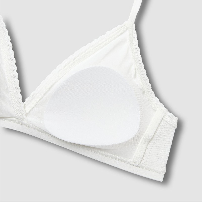 JAJU [JAJU] Women's Cotton Pointelle Bralette - White