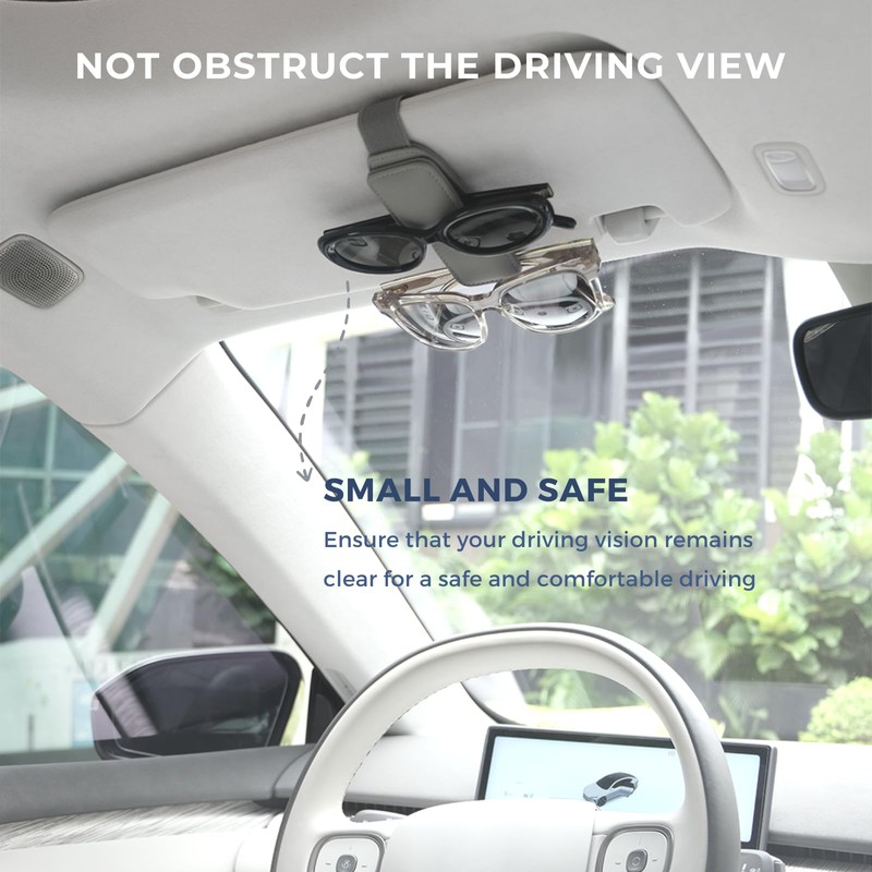 Ompellus Magnetic Sunglasses Holder for Car Sun Visor, Double Position