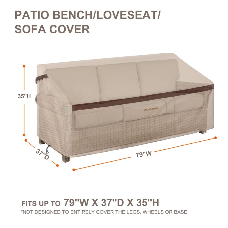 Patio Loveseat Cover Waterproof 3 Seater Outdoor Deep Lounge Sofa
