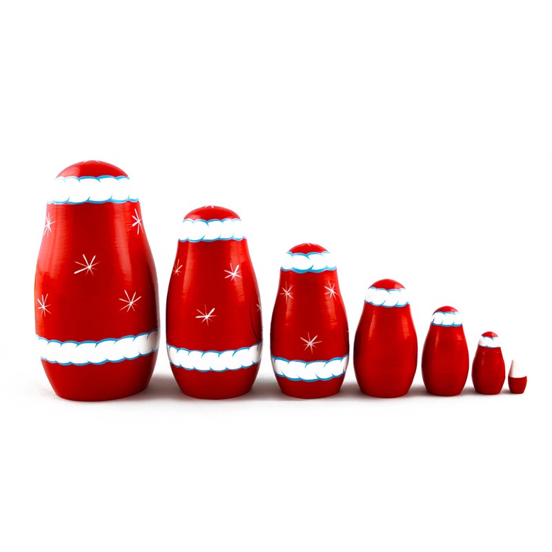 Matryoshka Russian Nesting Doll Babushka Santa Claus Set 7 Pieces