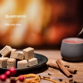 Loacker Quadratini Lemon bitebite-size Wafer Cookies| LARGE Pack of 1 | Crispy Wafers with 4 creamy layers of finest Gingerbread cream filling | great for snacks & desserts | No artificial flavorings, added colors or preservatives | 8.82 oz