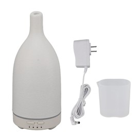 Ceramic Essential Oil Diffuser Ultrasound Aromatherapy Diffuser Quiet Waterless Auto Off Long Mouth for Home Office Blanc Prise américaine 100-240 V