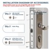 2 Point Bolt Mortise Lock Body Fit Pella Storm Doors,
