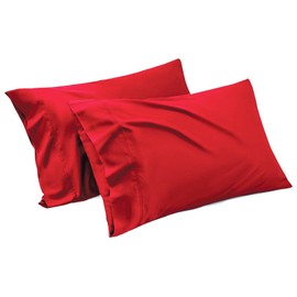 Bedding Standard Pillow Cases Set of 2-Shrinkage and Fade Resistant Soft Microfiber Fabric Pillow Covers(48 * 74,Red)